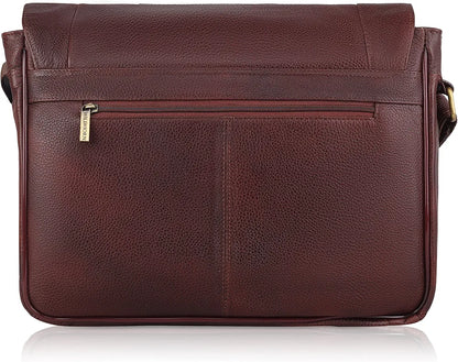 WildHorn Leather Messenger Bag for Men/Office Bag for Men | Fits Upto 15.6 Inch Laptop/MacBook | Laptop Bag/Leather Bag for Men I Dimension : L-16 inch W-3.5 inch H-12 inch