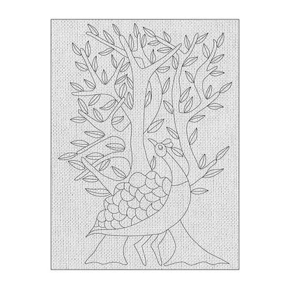 Hobby India Self Painting Bird Canvas | Gond Art | Pre-designed Canvas Board