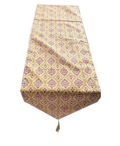 Pink Parrot Jute Silk Table Runner