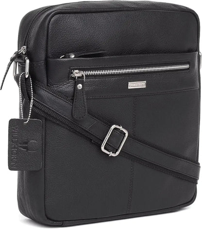 WildHorn Urban Edge Leather Sling Messenger Bag for Men I Dimension: L- 11 inch H- 12.5 inch W- 2.5 inch