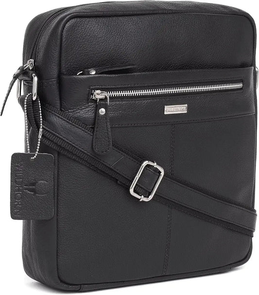 WildHorn Urban Edge Leather Sling Messenger Bag for Men I Dimension: L- 11 inch H- 12.5 inch W- 2.5 inch