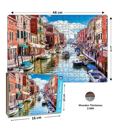 Mini Leaves 252 Piece Wooden Puzzle for Kids & Adults | Clinque Terre, Italy Jigsaw Puzzle | Fun & Challenging | Educational Games & Puzzles