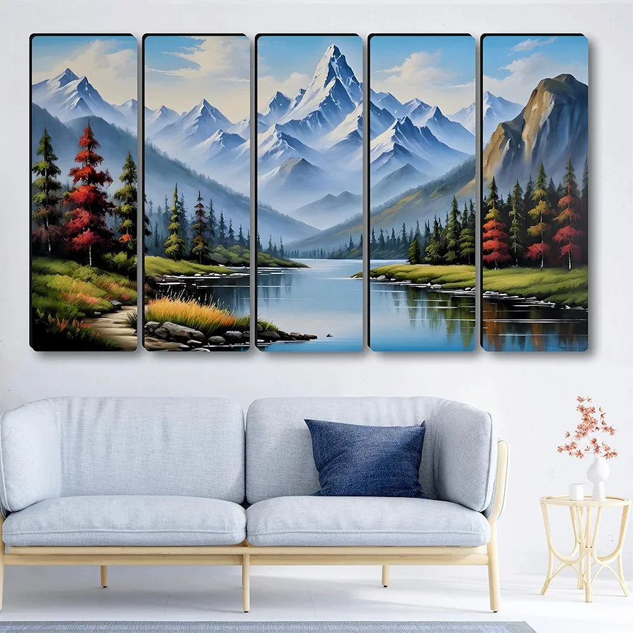 Livin'luxe Multiple Frames mountain lake Wall Painting  XL35327
