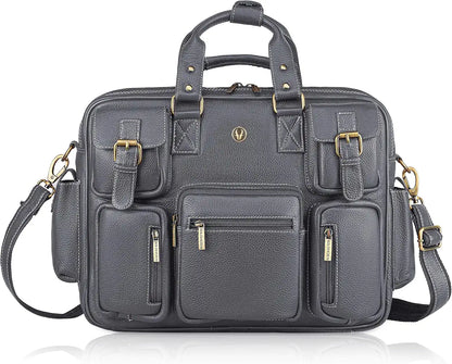 WildHorn Leather Laptop Bag for Men/Office Bag for Men | Fits Upto 15.6 Inch Laptop/MacBook | Laptop Messenger Bag/Leather Bag for Men I Dimension : L-16 inch W-4 inch H-13 inch