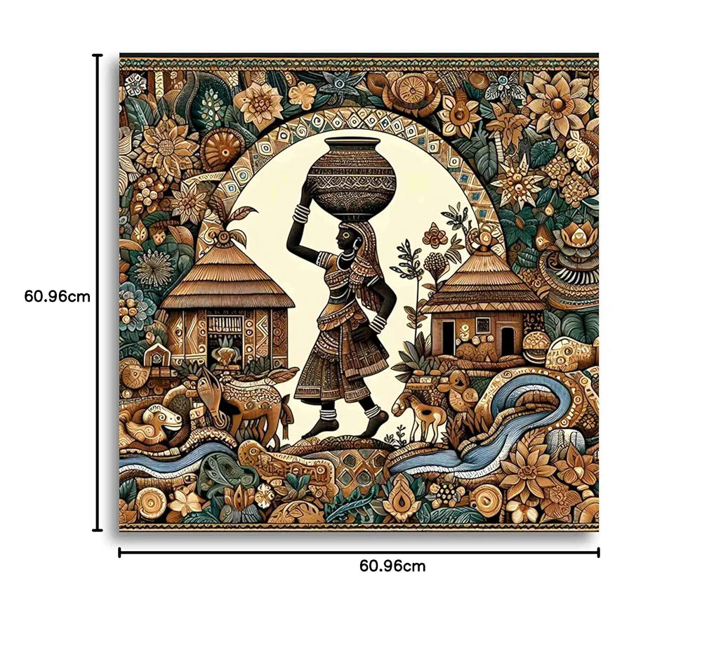 Livin'luxe Paintings Panihari Lady Modern Art Canvas Home Decor Wall Paintings With Frame Painting CR-305