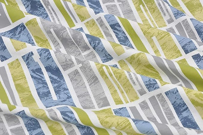 Huesland by Ahmedabad Cotton 144 TC Cotton King Size Bedsheet with 2 Pillow Covers - Blue, Green & Grey