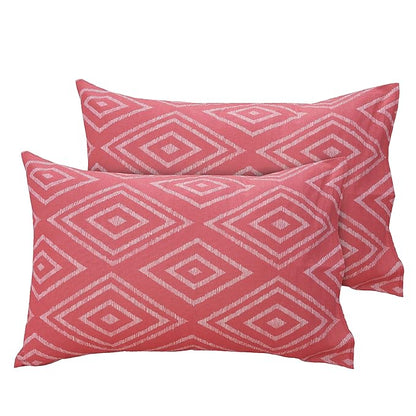 Huesland by Ahmedabad Cotton 144 TC Bedsheet for King Size Bed with 2 Pillow Covers | Peach Pink