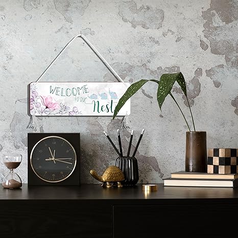 Blue Finch Home Decor Welcome Home Wall Hanging for Home Entry Or Living Room Decoration