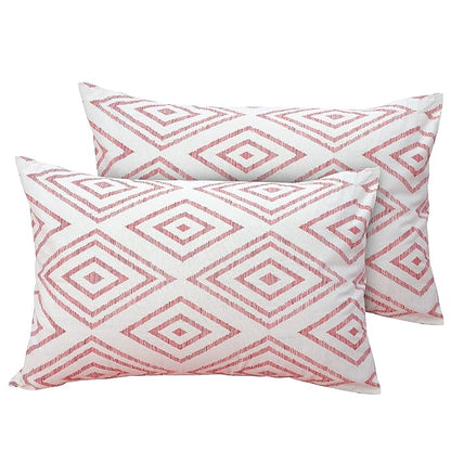 Huesland by Ahmedabad Cotton 144 TC King Size Bedsheet Cotton with 2 Pillow Covers | Peach Pink & White