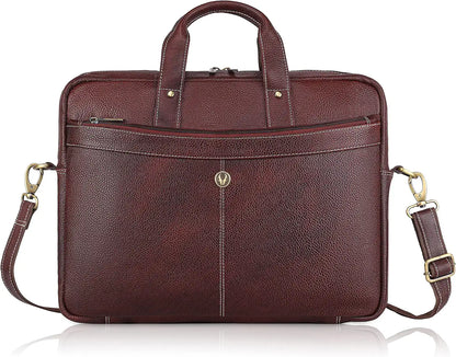 WildHorn Leather 15 inch Laptop Messenger Bag for Men I Padded Laptop Compartment with Adjustable Strap I Extra Zip Compartments I DIMENSION : L-16 inch W-3.2 inch H-13 inch