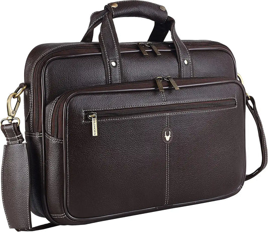 WildHorn Leather 15 inch Laptop Bag for Men I Padded Laptop Compartment I Carry Handles with Adjustable Strap