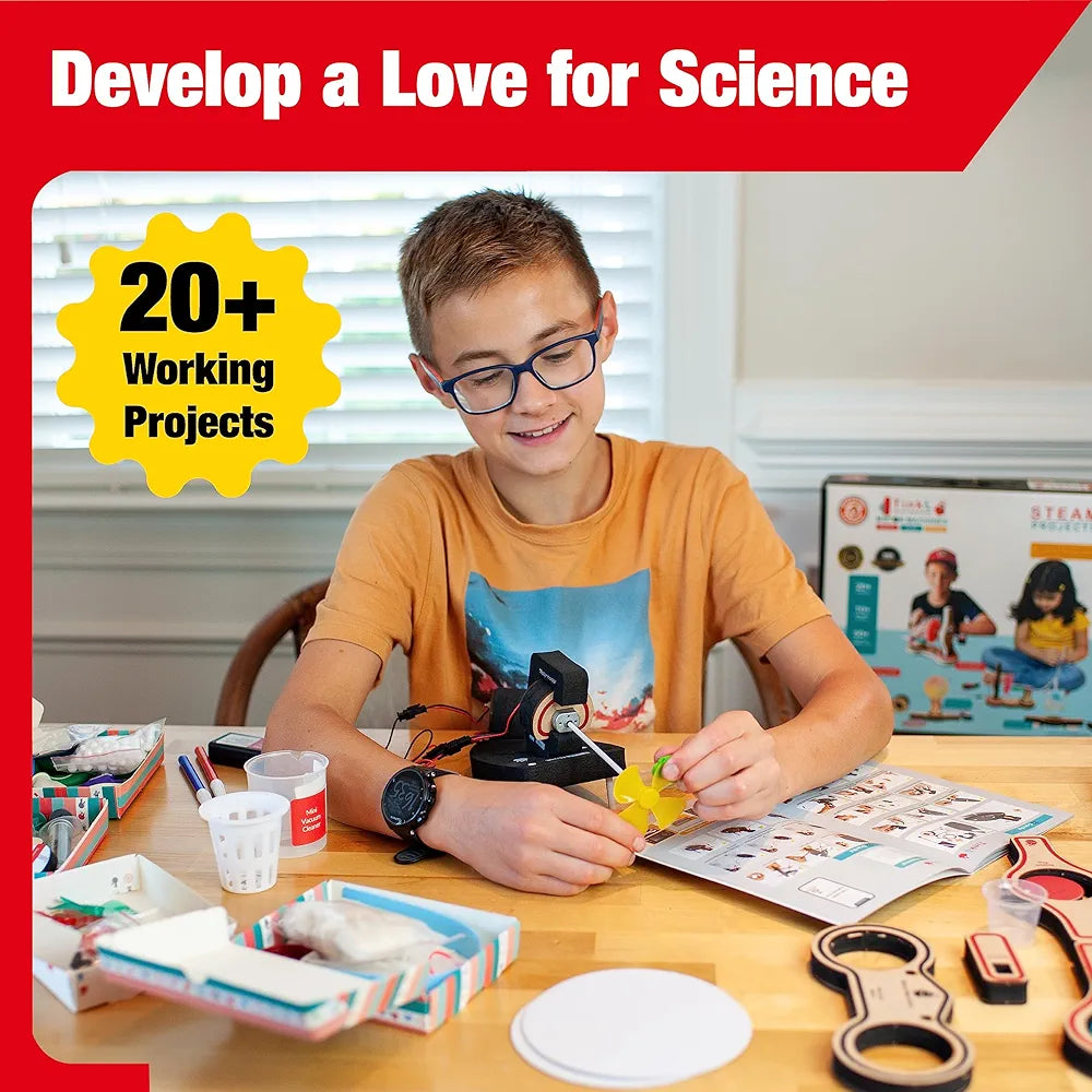 Butterfly Edufields 20+ Science Experiment Kit | Toys for Boys 5 6 7 8 9 10 Year Old | Birthday Gift for Boys Girls Age 6-10 8-10 | DIY STEM Projects Kit| Build 20+ Motor Machines | Electric kit
