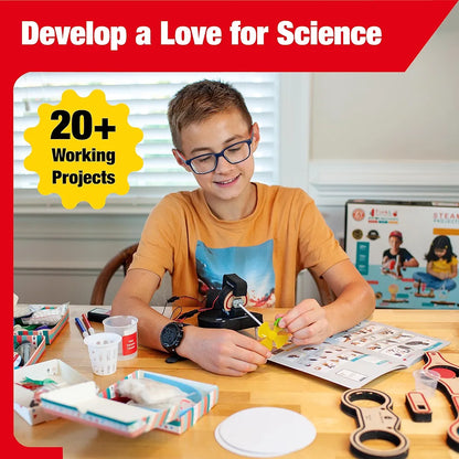 Butterfly Edufields 20+ Science Experiment Kit | Toys for Boys 5 6 7 8 9 10 Year Old | Birthday Gift for Boys Girls Age 6-10 8-10 | DIY STEM Projects Kit| Build 20+ Motor Machines | Electric kit