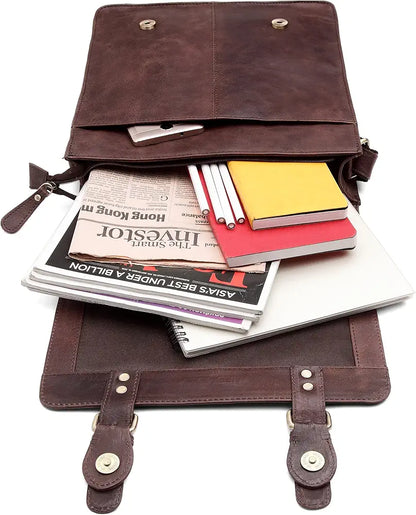WildHorn Leather 11.5 inch Messenger Bag for Men I Multipurpose Bag I Office Bag I Travel Bag with Adjustable Strap DIMENTION : L-11.5 inch W-3 inch H-13.5 inch