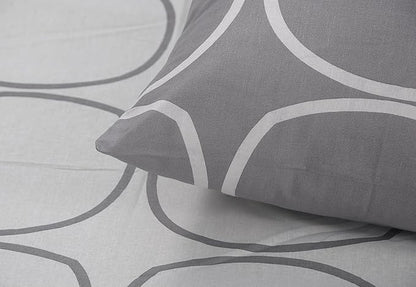 Huesland by Ahmedabad Cotton 144 TC King Size Bedsheet Cotton with 2 Pillow Covers | White & Blue