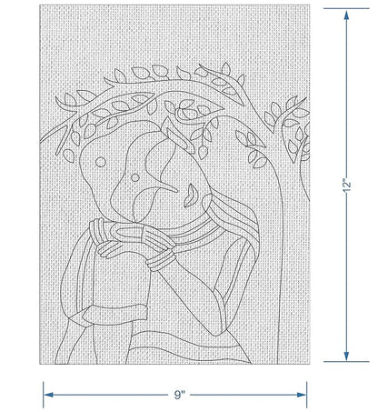 Hobby India Self Painting Beautiful Indian Tribal Canvas | Pre-designed Canvas Board for Best Gift Adults & Artist