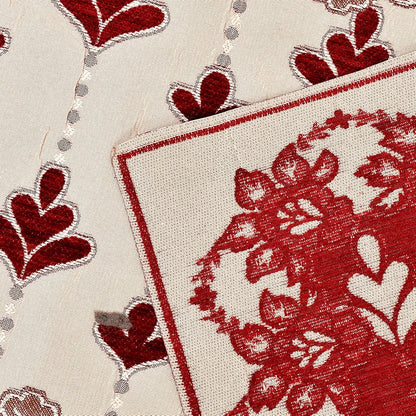 Kuber Industries Rectangular Floral Print Cotton Table Runner for Dining and Center Table Set of 2 Maroon