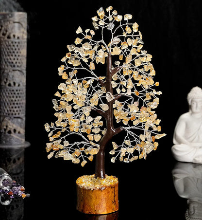 HindCraft Citrine Chakra Crystal Silver Wire 10-12 inch