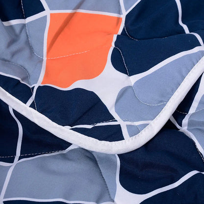 Divine Casa Microfiber All-Weather 120 GSM Reversible Single Bed Size Quilt Comforter Blanket Colour True Blue and Orange