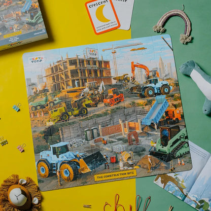 NESTA TOYS - Floor Puzzle & Game -Construction Site & Vehicles, Jigsaw & Toddler Puzzles, Educational Toy, Gifts for Boys & Girls Ages 3, 4, 5, 6, 7 