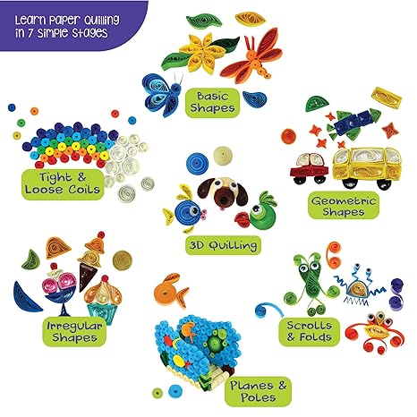 Imagimake Quill On Paper Quilling Kit for Beginners with Electric Quilling Tool 20+ Quilling Ideas