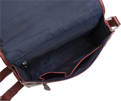 WILDHORN Leather Laptop Messenger Bag for Men I Handcrafted I Adjustable Strap I Dimension : L-13 inch W-4 inch H-10 inch
