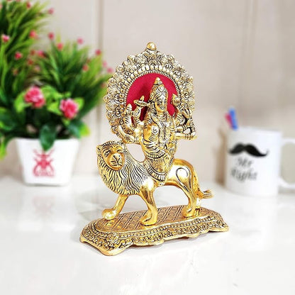 Prince Home Decor & Gifts Metal Durga Maa Statue Gold 1 Piece