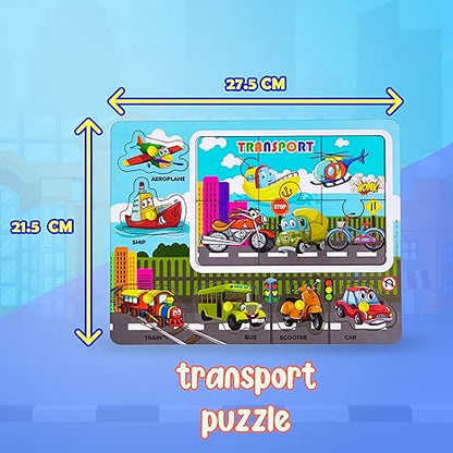 Highroof Transport Wooden Puzzle Wooden Toys For Kids 3 + Jigsaw Puzzles For Adults Baby Learning