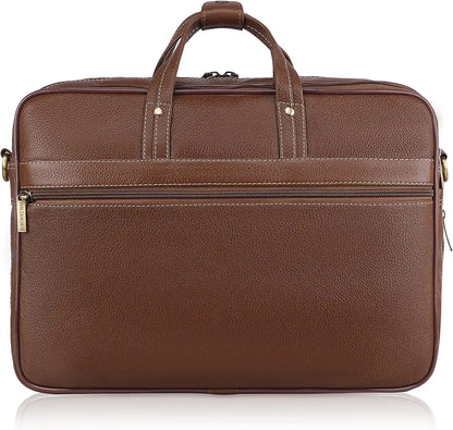 WildHorn Leather Laptop Bag for Men I Fits Upto 15.6 Inch Laptop/MacBook I Padded Laptop Compartment I Carry Handles with Adjustable Strap I DIMENSION : L-16 inch W-4 inch H-12 inch