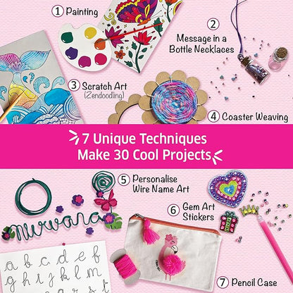 Chalk and Chuckles 7 Days of Art and Craft Kit for Kids Age 8-12 | 30 Diy Activities - Diamond Art