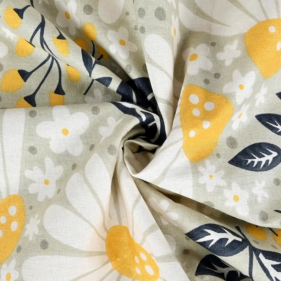 Divine Casa Floret 100% Cotton Single Kids Dohar 120 GSM Soft & Lightweight Throw Blanket Colour Vintage Daisies