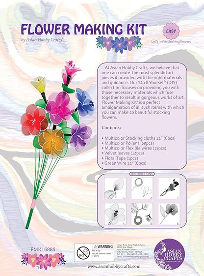 Asian Hobby Crafts Stocking Flower Making Kit | Small