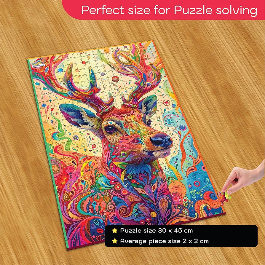 Playhills Spirit Animal The Majestic Deer Wooden Jigsaw Puzzle  for Children and Adults 13+ Years| Perfect Puzzle for Party and Family Activity Games