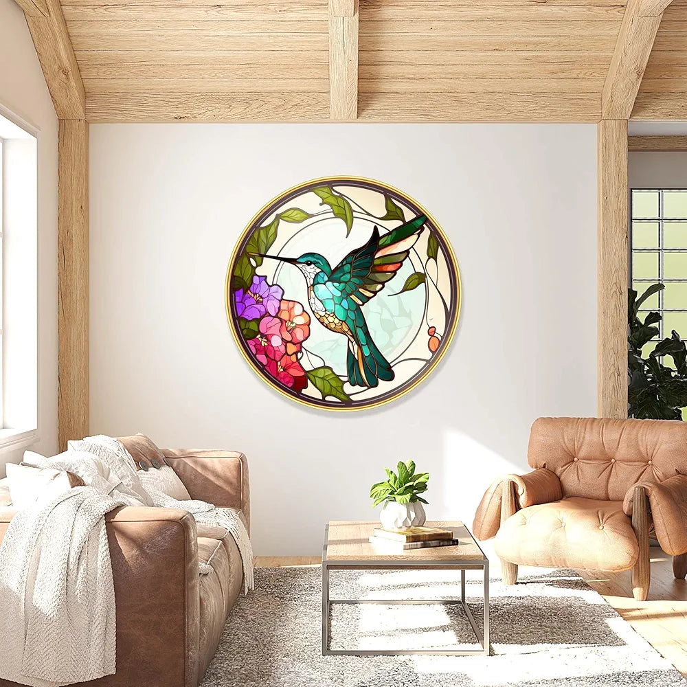 Livin'luxe Paintings Loving Couple Bird Modern Art Premium Sparkle Lamination Golden GR-26