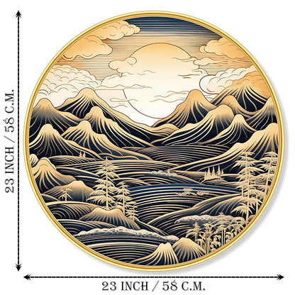 Livin'luxe Paintings Nature Scenery Abstract Modern Art Premium Sparkle Lamination Golden GR-22