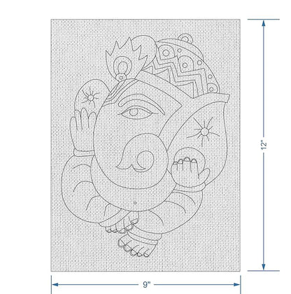 Hobby India Self Painting God Ganesha Canvas | Madhubani Art | Pre-designed Canvas Board