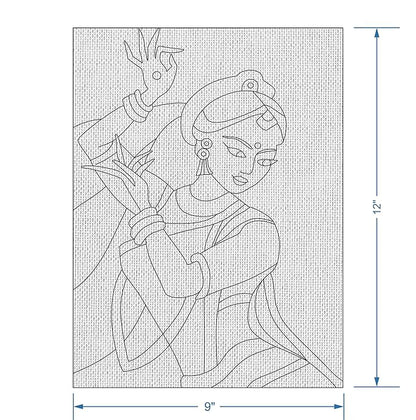 Hobby India Self Painting Madhubani Art Canvas | Madhubani Art | Pre-designed Canvas Board