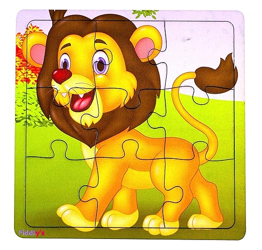 Fiddlys Wooden Paperless Jigsaw Puzzle for Children | Pack of 3 | 9 Pieces