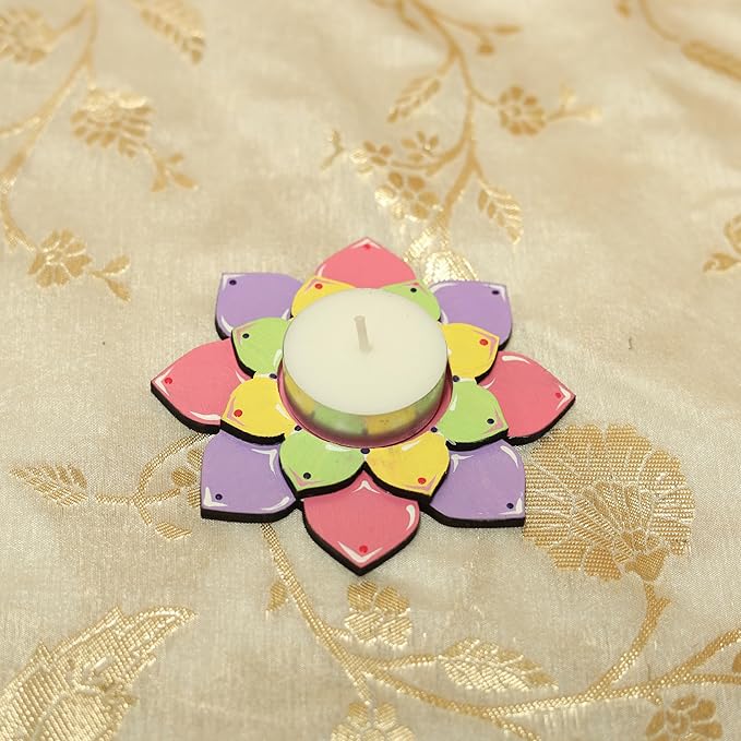 Hobby India Mdf Tea Light Candle Holder for Painting | Craft | Resin Art | Diy & Gifts