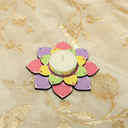 Hobby India Mdf Tea Light Candle Holder for Painting | Craft | Resin Art | Diy & Gifts