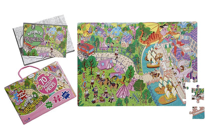 THE BOOK TREE Knights and Princess Fun and Educational Floor Puzzle by Majestic Book Club, Package Includes a Big Size Colouring Poster and Jigsaw Puzzle Packed in a Beautiful Box