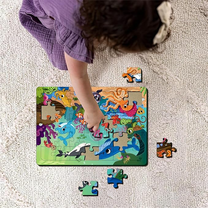 Mini Leaves 35 Piece Puzzle for Kids | Capital Alphabets Jigsaw Puzzle | Wooden Puzzles for Kids | Educational ABCD Toys for Kids