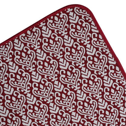 Saral Home Fleur Designer Soft Cotton Durable & Washable Multipurpose Runner Colour Red
