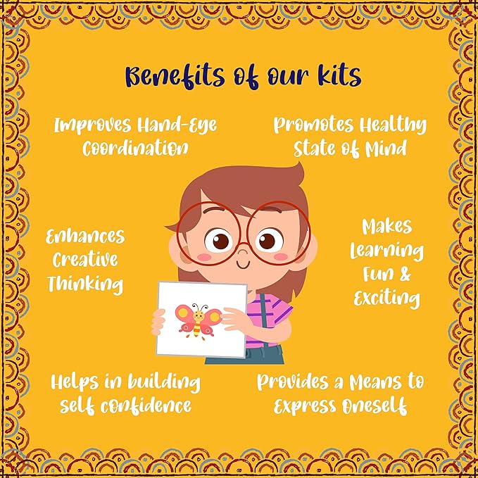 Kalakaram Diy Phad Painting Cutlery Stand Kit, Indian Ethnic Art Form Painting Kit | Activity Kit for Kids | Educational Kit for Kids