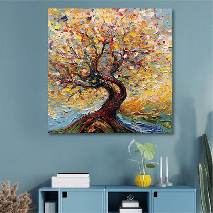 Livin'luxe Paintings Colorful Tree Modern Art Canvas Home Decor Wall Paintings With Frame Painting CRJ