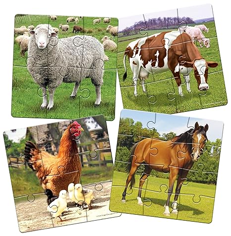 Frank at The Farm Animal Puzzle - A Set of 4 Jigsaw Puzzle for Focus and Memory - 10501