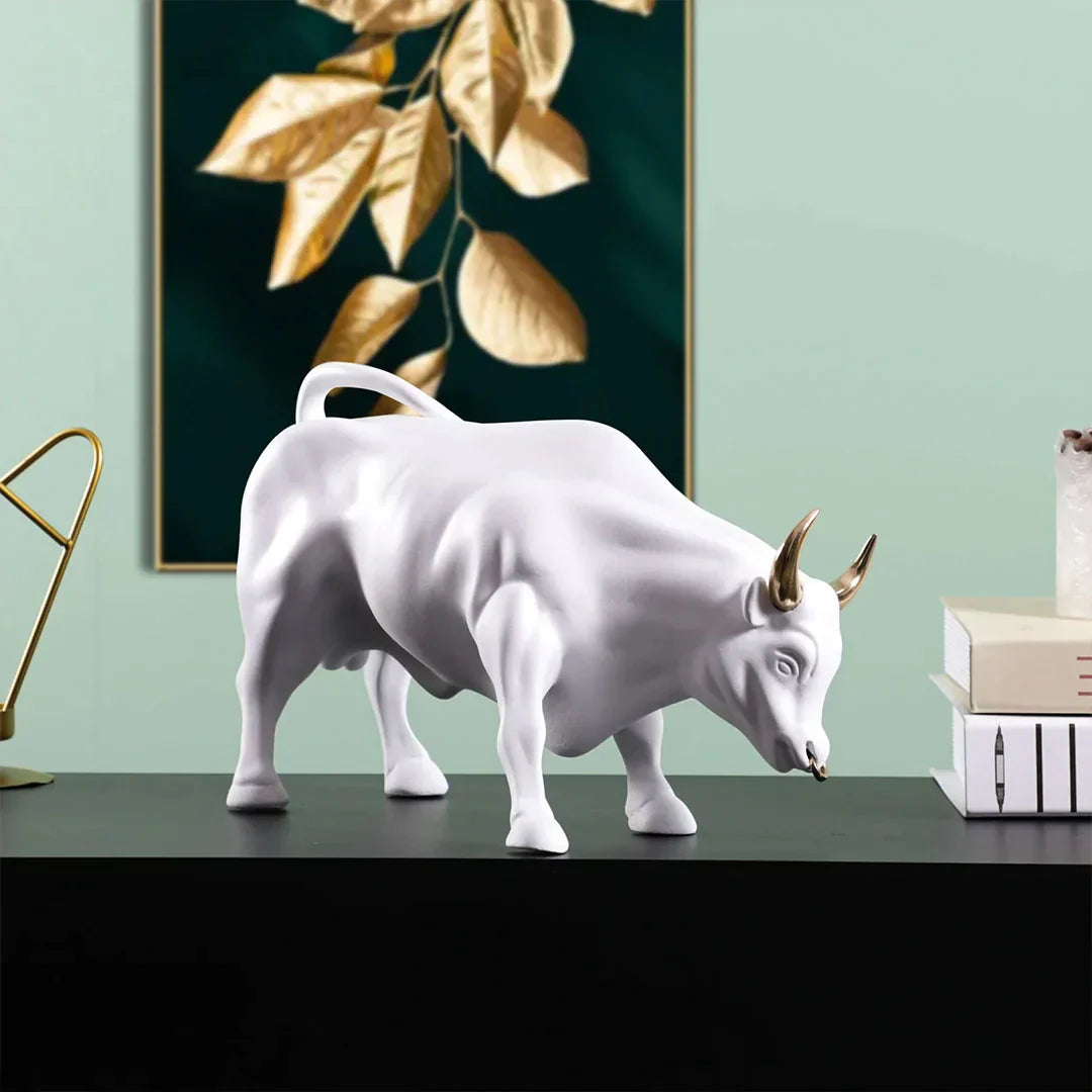 Artarium Abstract Art Charging Bull Figurine Idol