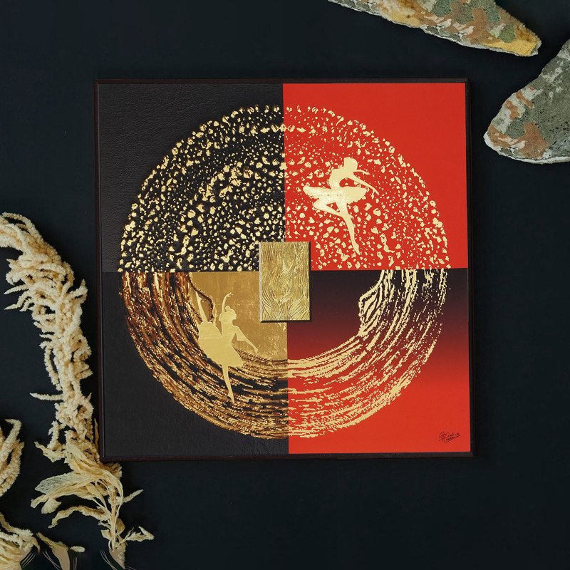 Golden Embossed Wall Painting For Home Decoration , Paintings for Living Room , Modern Art Wall Pinting, For Home Decor (12X12 INCH)