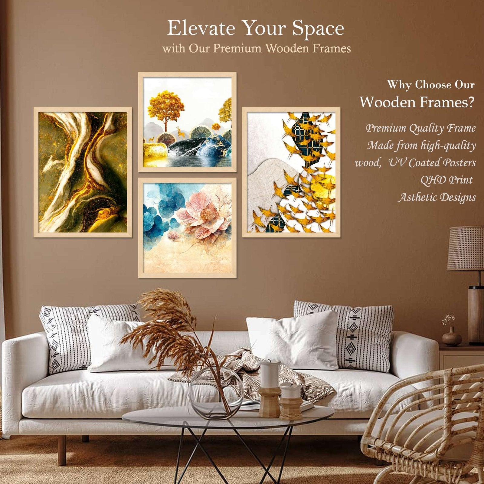 SET OF 4 DIGITAL WALL PAINTING