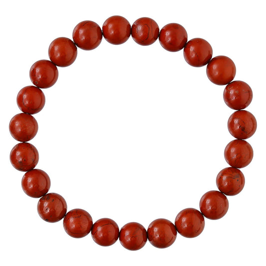 Red Jasper Bracelet for Women Men’s Gifts – Protection Healing Crystal Bracelet – 8mm Gemstone Beaded Adjustable